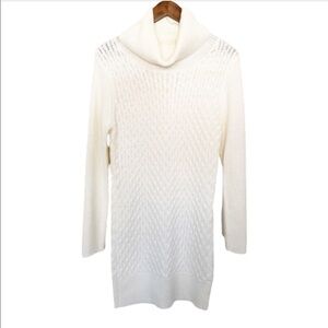 Venus 3D Knit Turtleneck Long Sleeve Sweater Dress
